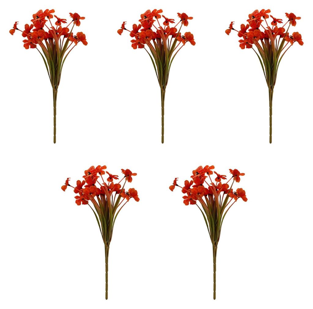 5 künstliche Veilchensträuße, UV-beständig, realistische Kunstblumen für den Außenbereich, Terrassen, Veranden, Blumenkästen und die Innende...