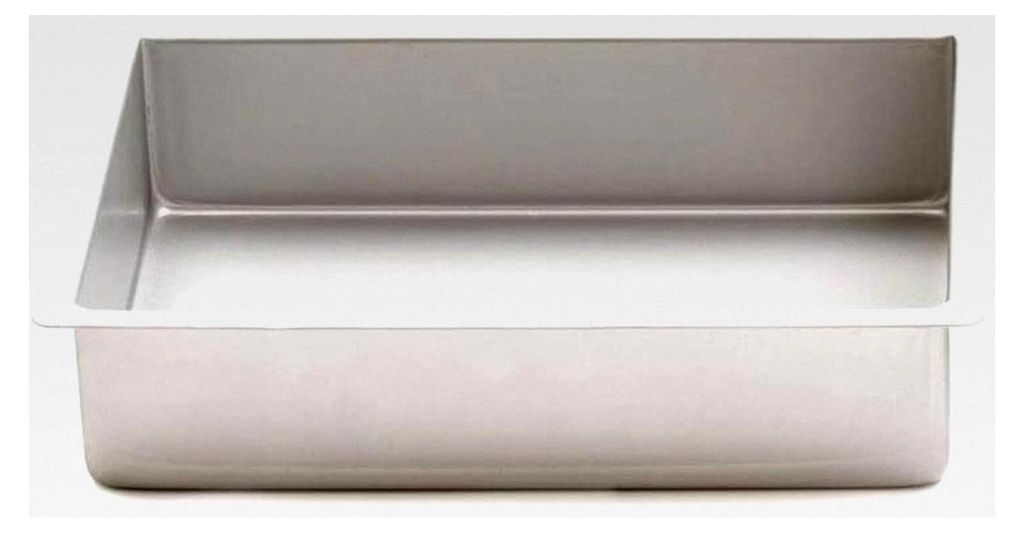Rechteckige Backform aus Aluminium 25 x 38 x 7, grau