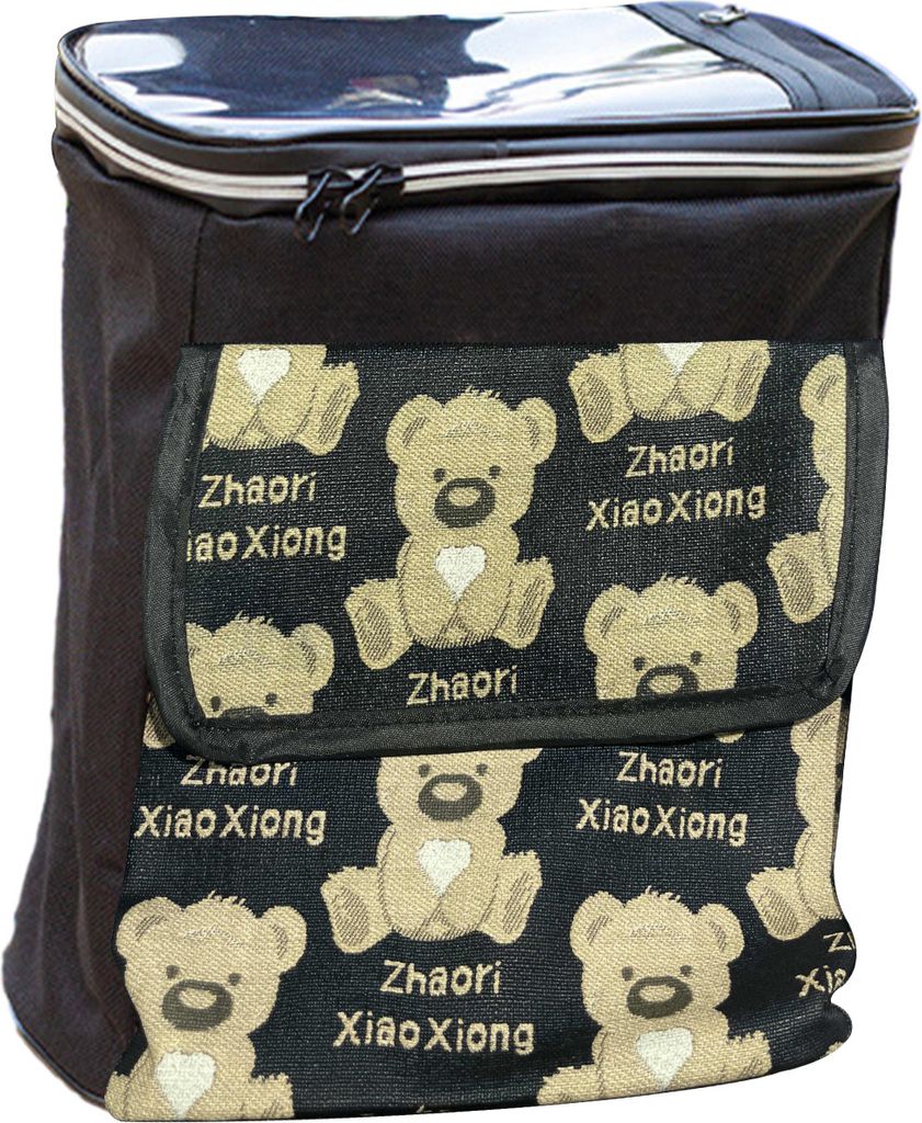 Fahrradlenkertasche, wasserdicht, große Kapazität, Cartoon-Muster, Reißverschluss, doppellagige Fahrrad-Fronttasche, elektrische Fahrrad-Lenkerr...