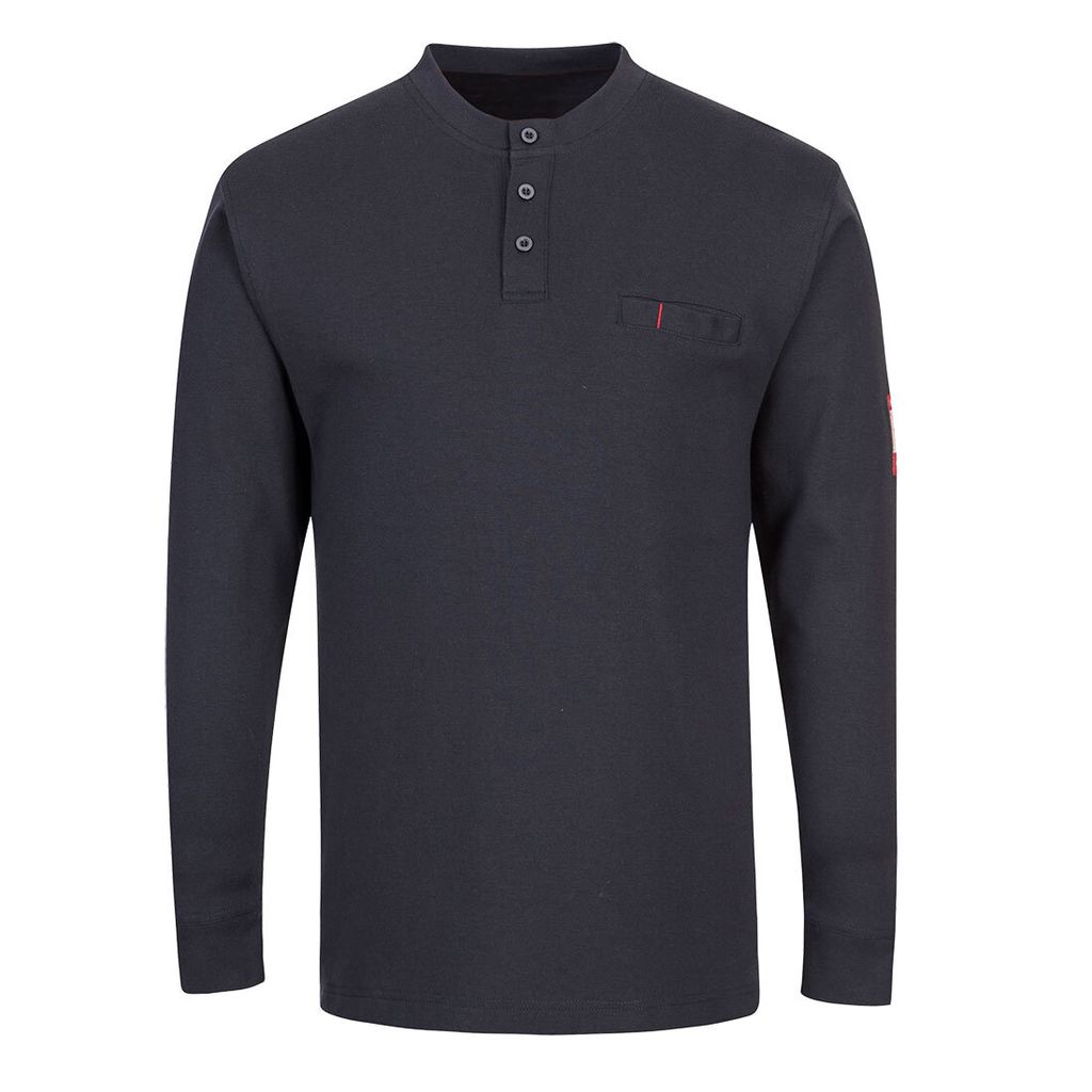 Portwest FR32 FR Anti-Statik Henley-Shirt Navy Gr. S