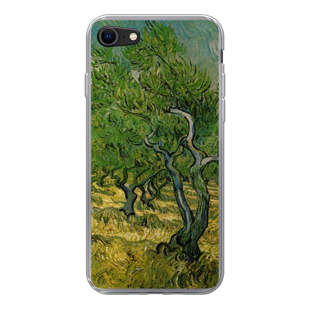 MuchoWow Handyhülle Schutzhülle Hülle für iPhone SE 2022 Olivenhain - Vincent van Gogh Silikon Softcase Handy Hülle - Schutzhülle
