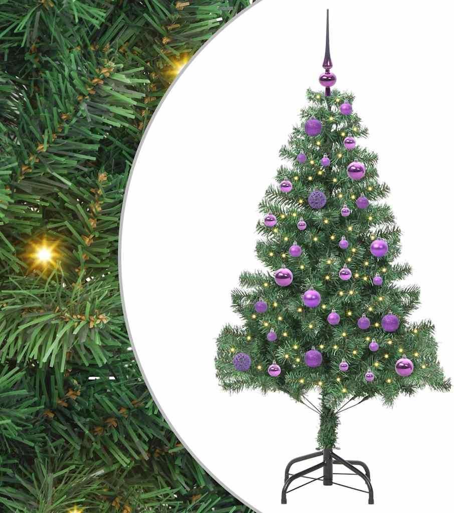 vidaXL Weihnachtsbaum mit 150 LEDs mit Ständer Grün 150 cm PVC