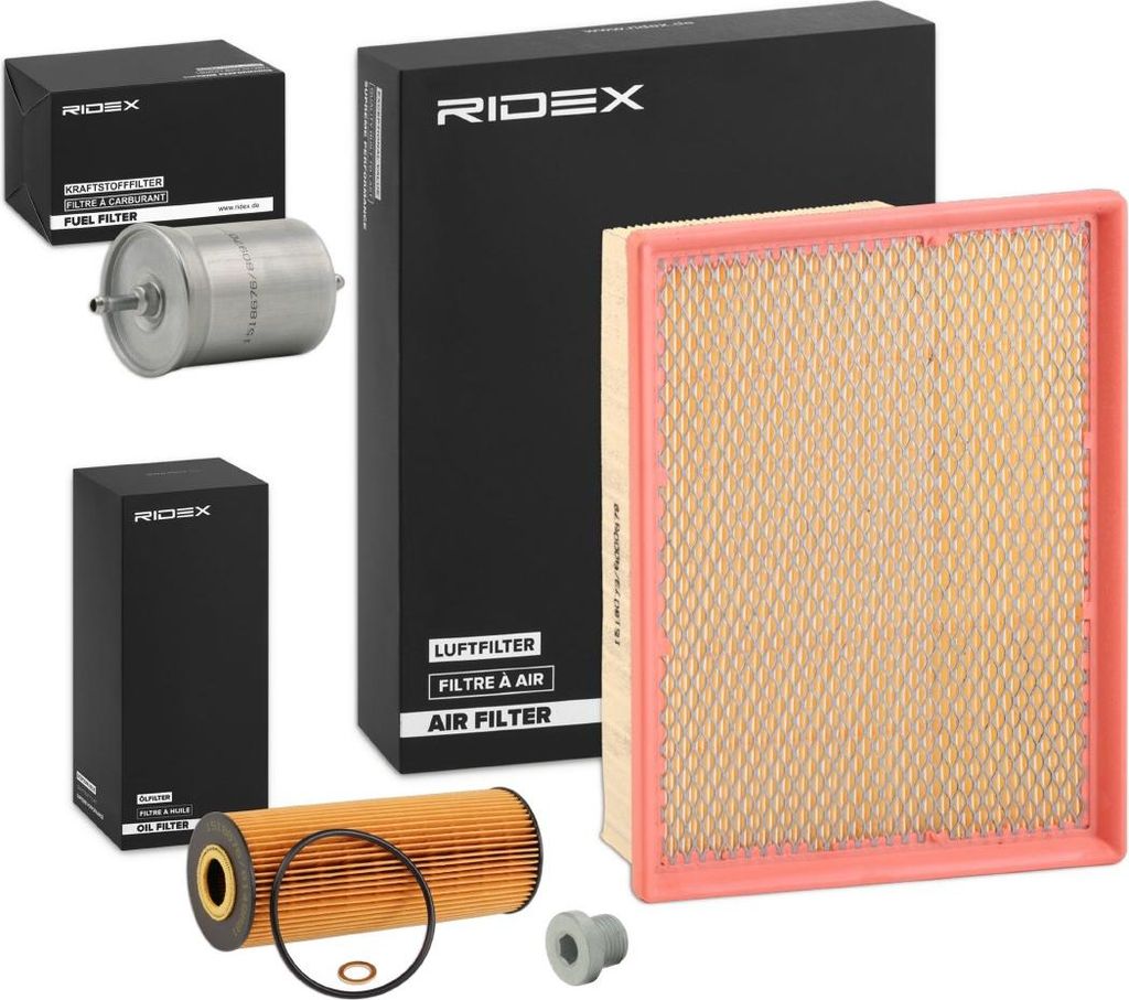 RIDEX Filterset Inspektionspaket Filtersatz passend für MERCEDES-BENZ C-Klasse Limousine (W202) CLK (C208) CLK Cabriolet (A208) C-Klasse T-modell