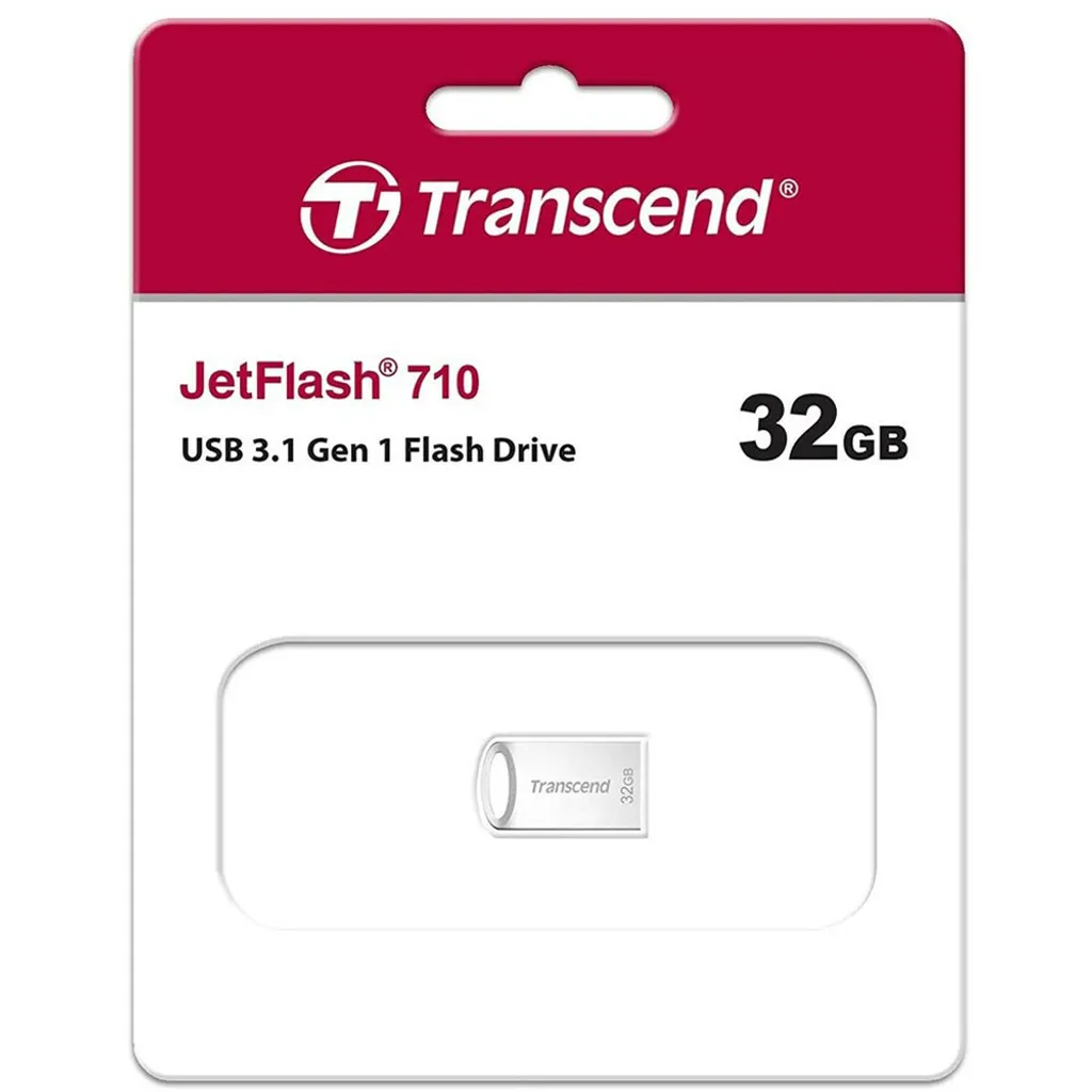 Clé USB 32Go Transcend JetFlash 710 Argentée pour PC et Autoradio