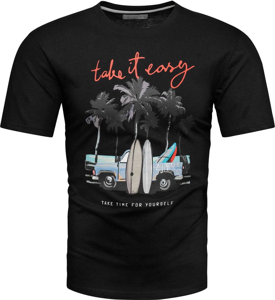 Recea Kurzarmhemd für Männer Ahuru schwarz XXL