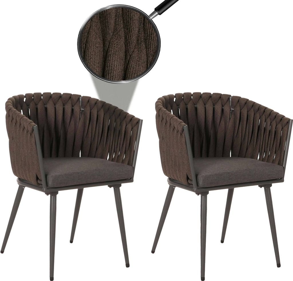 2er-Set Aluminium-Gartenstuhl HWC-N38, Outdoor Stuhl Produktbild 