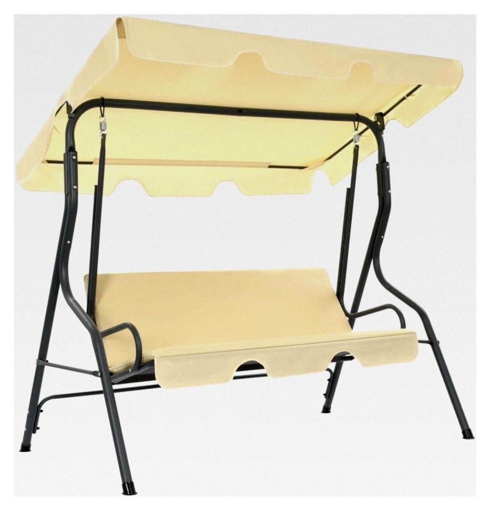 Hollywoodschaukel Cremeweiß 170x110x153 cm für Terrasse, Garten, Balkon, Pool