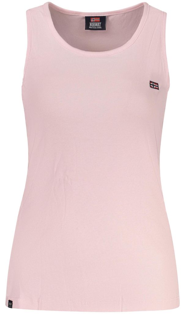 Rosa Tanktop Damen mit Rundhalsausschnitt & Stickerei - Norwegen Stil