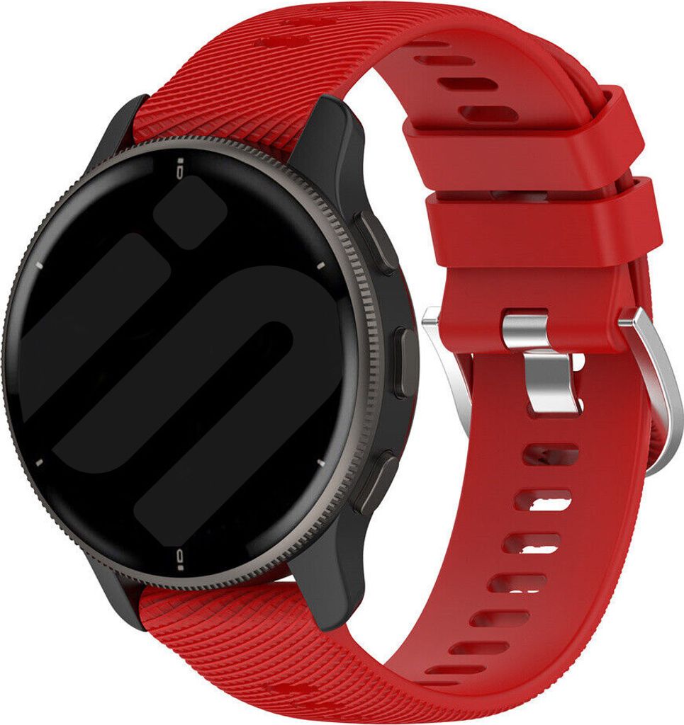 Strap-it Smartwatch-Silikonarmband – geeignet für Garmin Vivoactive 4 (45 mm) / Venu 2 / Venu 3 / Forerunner 255 / Forerunner 265 – rot