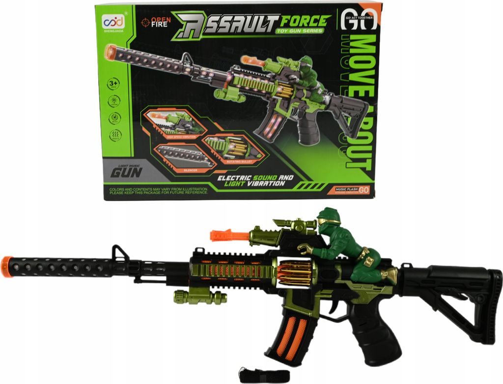 Großes Spielzeuggewehr 65cm mit Licht & Sound - Produktbild 