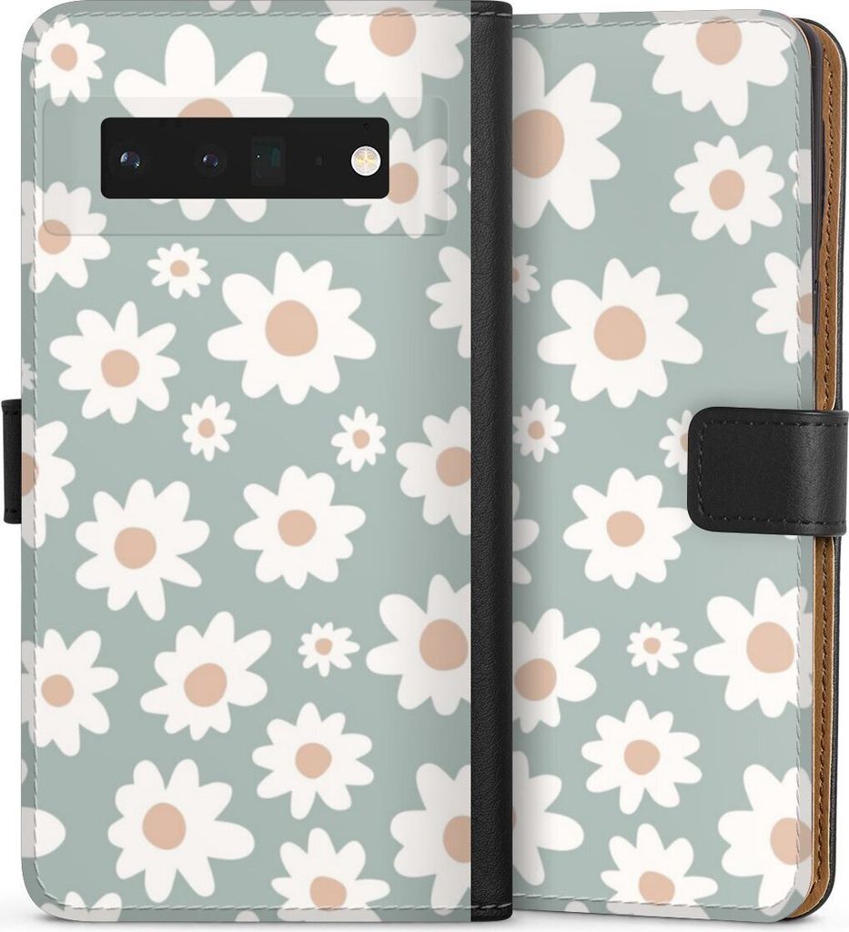 DeinDesign Klapphülle für Google Pixel 6 Pro Handytasche Lederhülle Tasche Blumen Gänseblume Muster