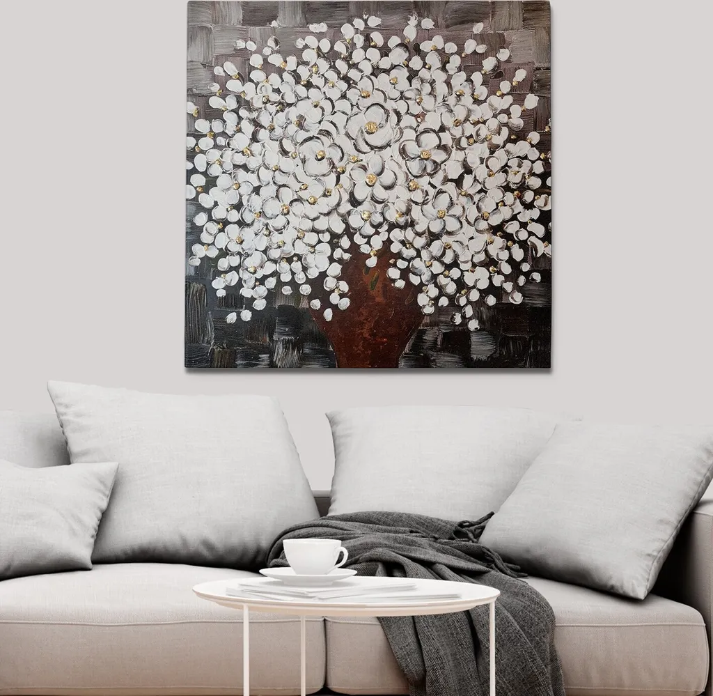 Décoration murale salon tableau coloré sur toile 70x70 cm Wallity