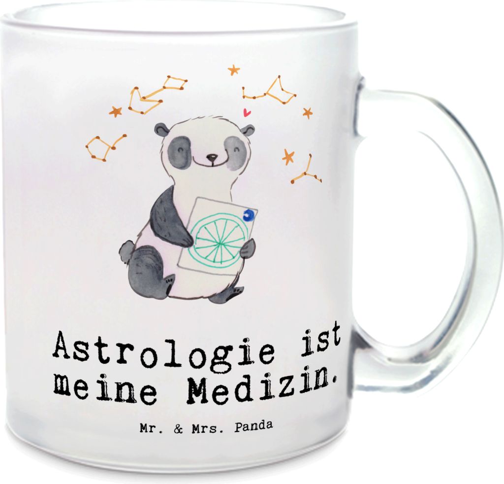 Mr. & Mrs. Panda Pott Panda Astrologie - Transparent - Geschenk, Tee Tasse, getränkebecher, Häferl, Trinkglas, Sternbilder, Horoskop, Teetasse