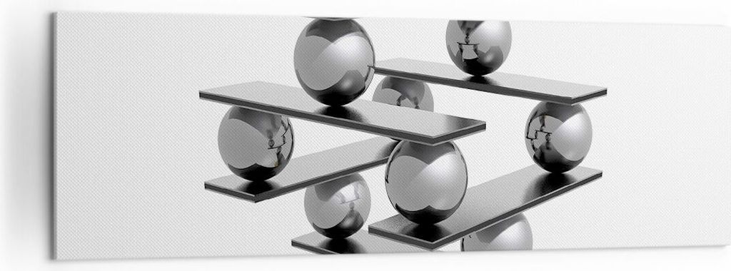 Bild auf Leinwand - Leinwandbild - Gleichgewicht Struktur Stabilität Ball - 160x50cm - Wand Bild - Wanddeko - Leinwanddruck - Bilder - Kunstdruck ...