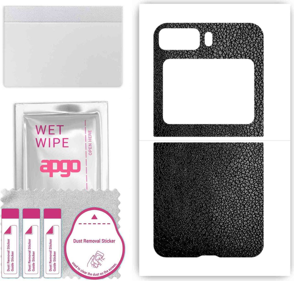 apgo Rückseite Schutzfolie, Skin, kompatibel mit Motorola Razr 2022, Hinten Displayschutzfolie aus Vinylfolie, kratzfest, einfache Montage - Schwa...