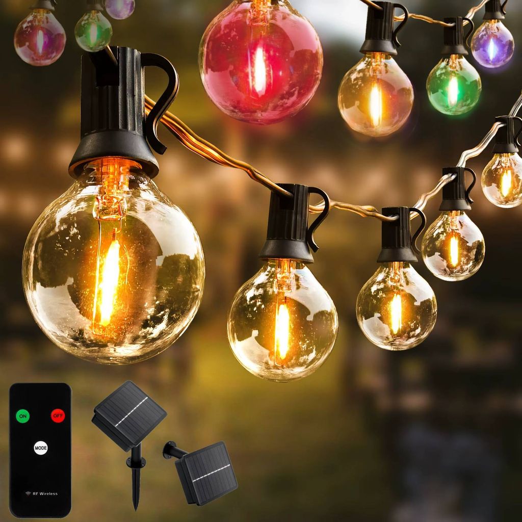 LUMILED Solar Lichterkette Außen 20x LED RGB 10,5 M Solarlichterkette für Garten Solarkette Solarleuchte Außenleuchte Gartenlicht KUGEL IP44 Gl...