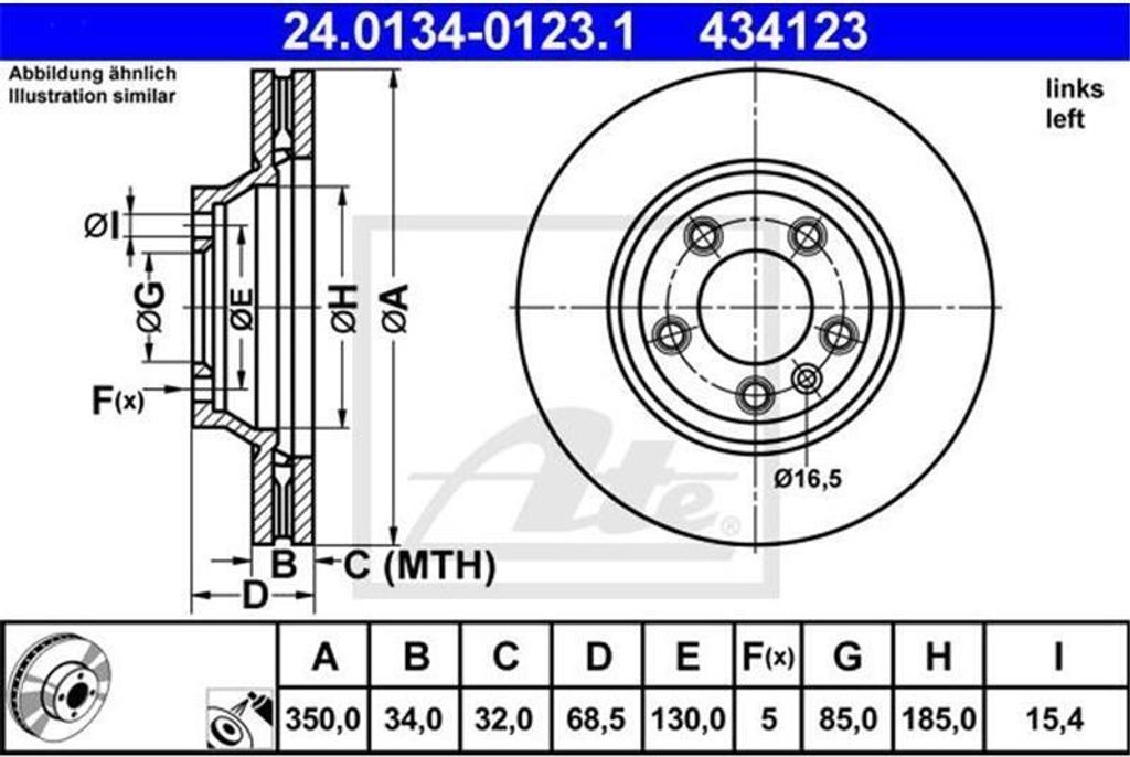 ATE Bremsscheibe 24.0134-0123.1