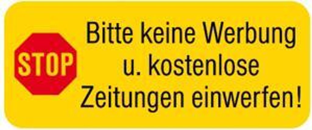 PVC-Aufkleber - BITTE KEINE WERBUNG - 302057/5 - Gr. ca. 48 x 20 mm