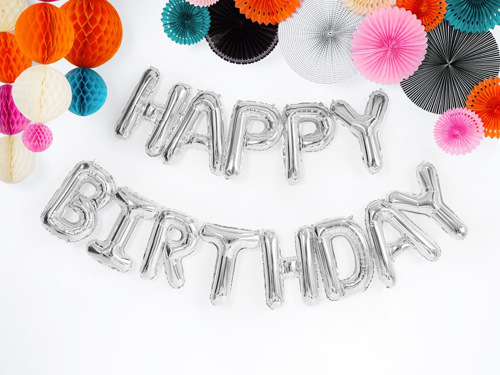 Fóliový nápis balónky narozeniny - HAPPY BIRTHDAY - Obrázek produktu 2