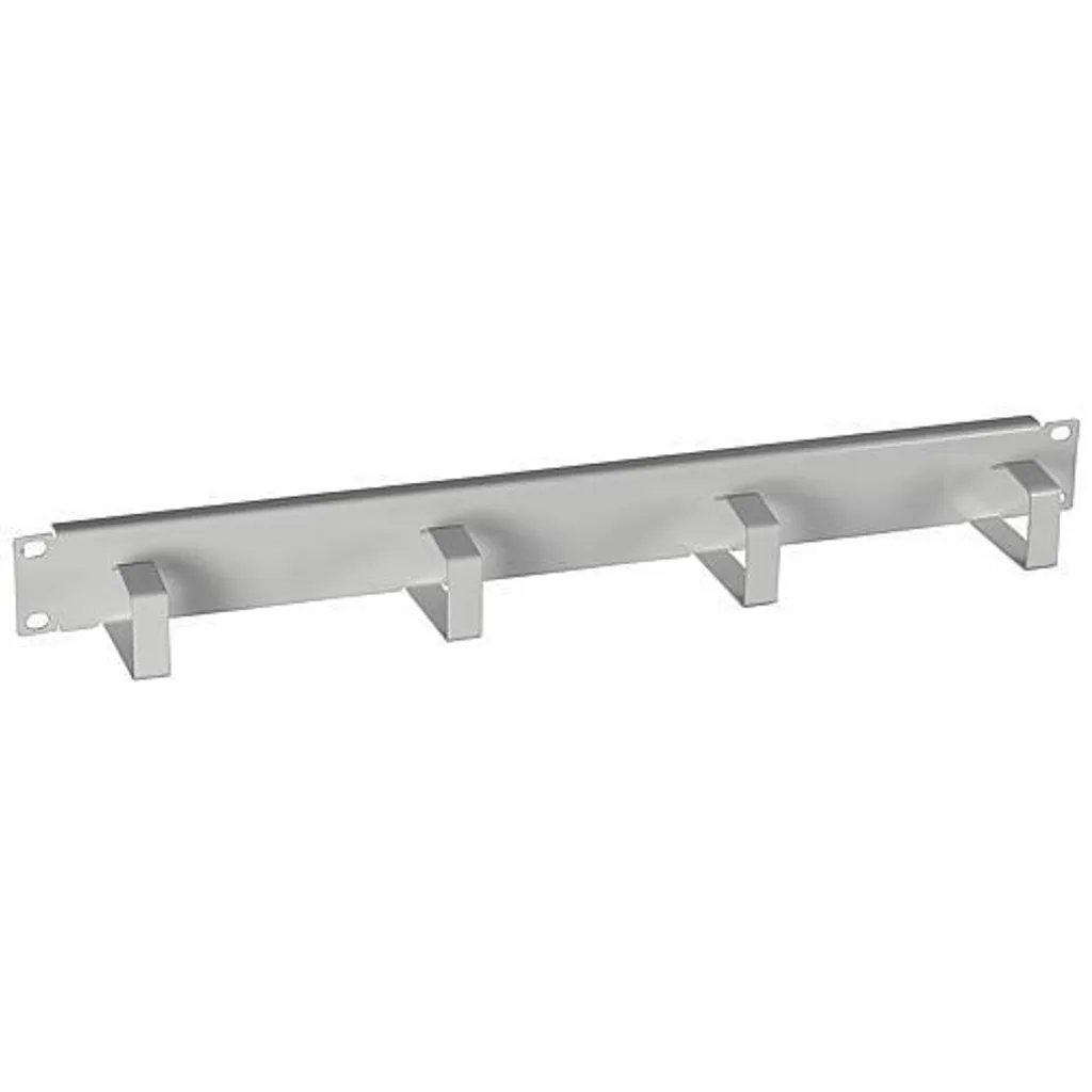 Panneau de Gestion Câbles 1U avec 5 Anneaux Métal Gris Haute Qualité