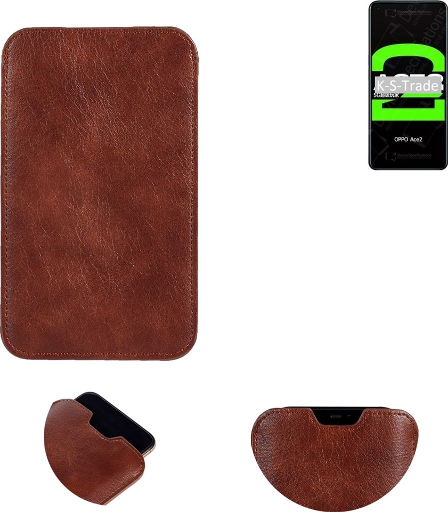 K-S-Trade Schutzhülle Handyhülle kompatibel mit Oppo Ace2 Handytasche Kunstleder Sleeve in braun