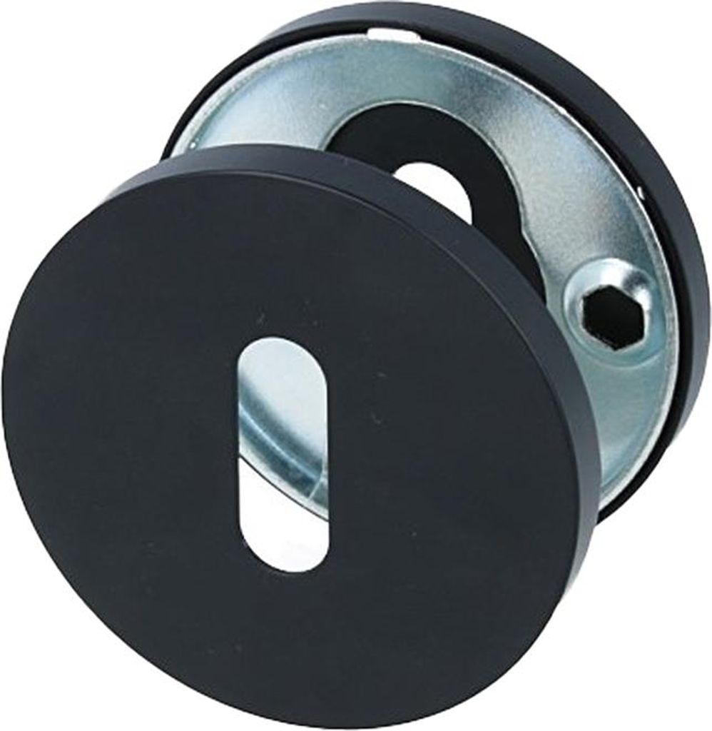 Moderne Türrosetten rund Edelstahl Schwarz – Rosetten Set - Produktbild 