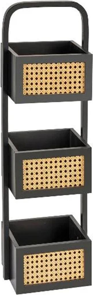Wenko Bad Regal mit 3 BambuskörbenBambus Schwarz Produktbild 