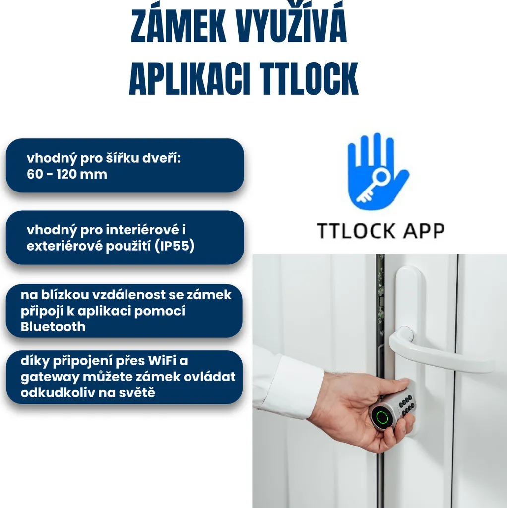 Serrure Connectée BOT Smart Lock TTLock L2 Argentée Longueur de Base - 3