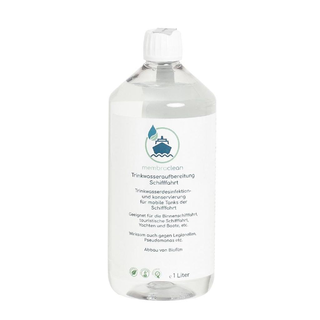 Produktbild membraclean Trinkwasseraufbereitung für Schifffahrt, Boote und Yachten 1 Liter
