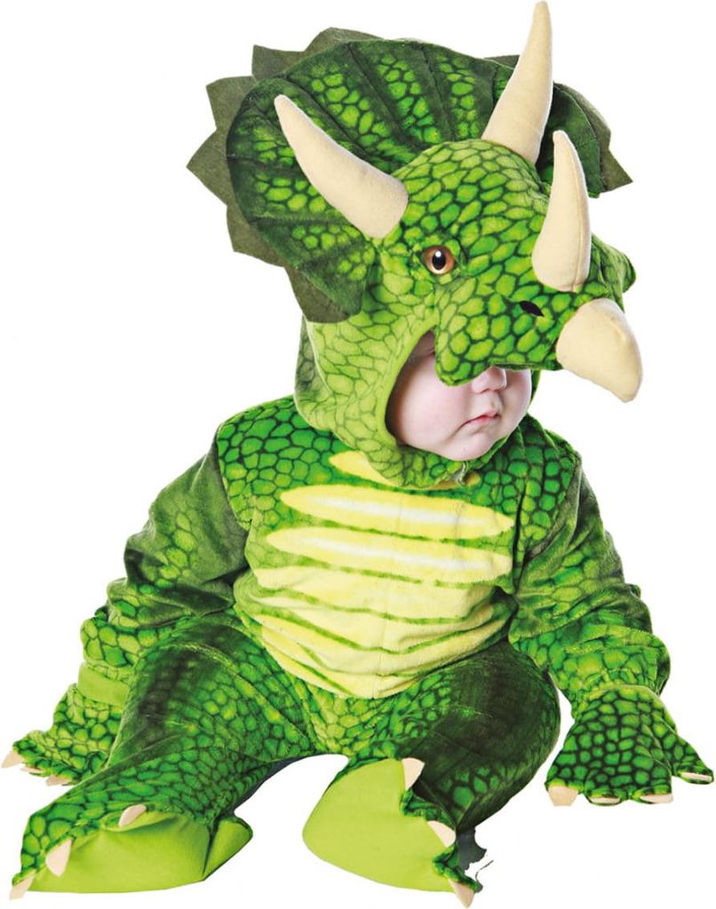 Grünes Triceratops Dinosaurier Faschingskostüm für Produktbild 