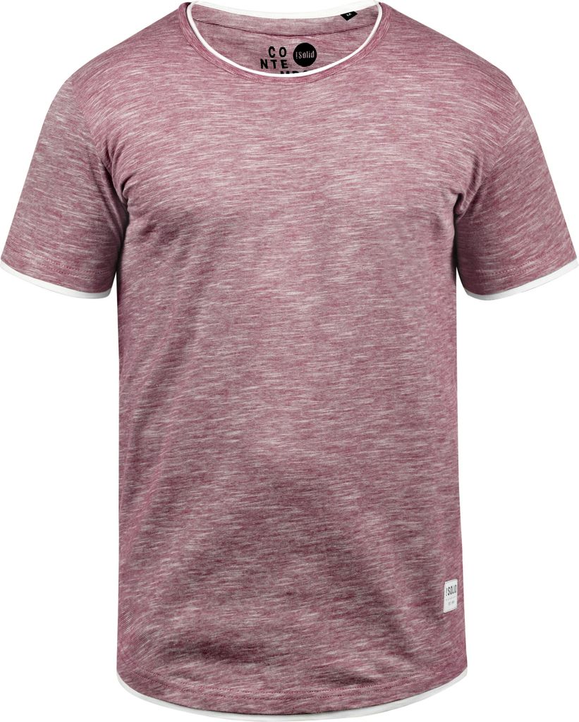 SOLID SDRigos Herren T-Shirt Kurzarm Shirt mit Rundhals-Ausschnitt im Double-Layer-Look 100% Baumwolle Regular fit