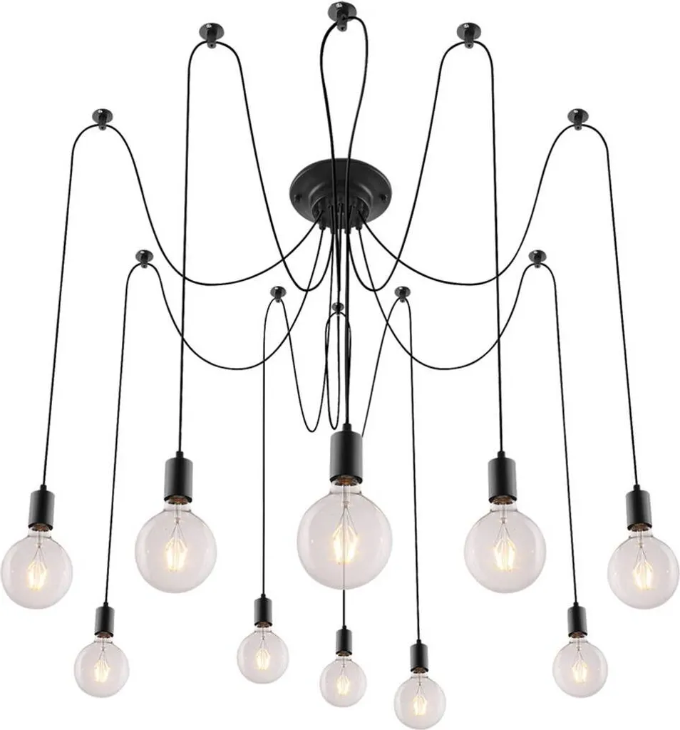 Lampada a Sospensione Industriale Rabalux 2224 10x60W E27 Nero