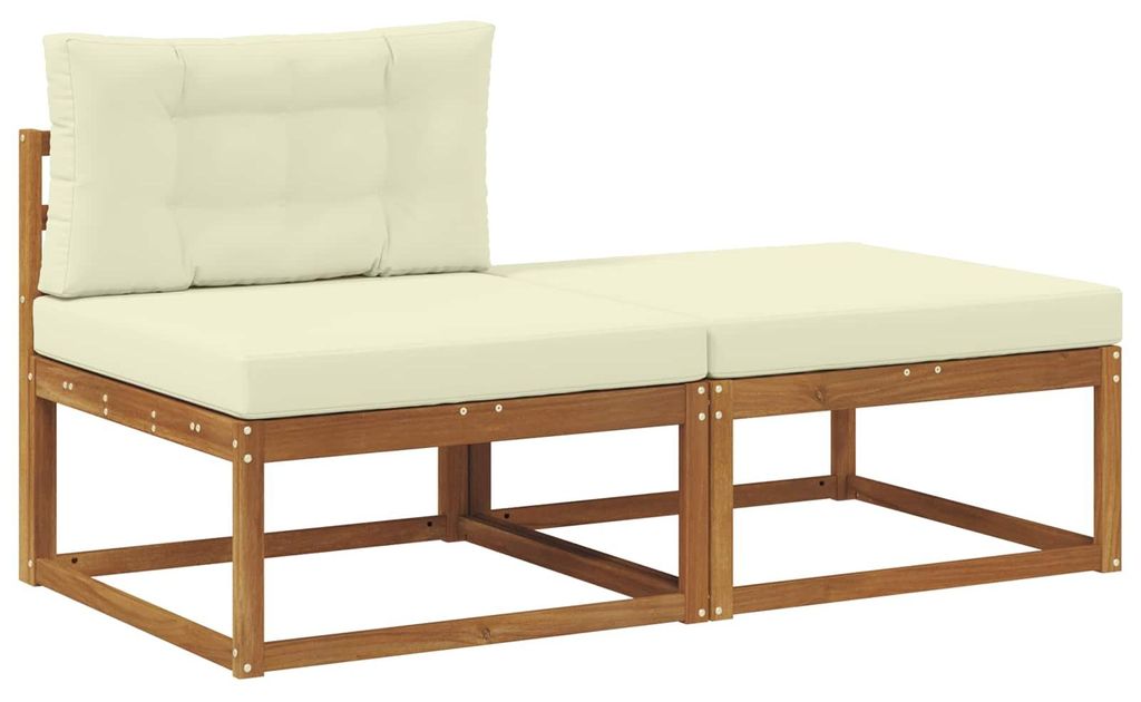 vidaXL Sectional Sofa Einheiten 2 Stück Natur Massivholz Akazie