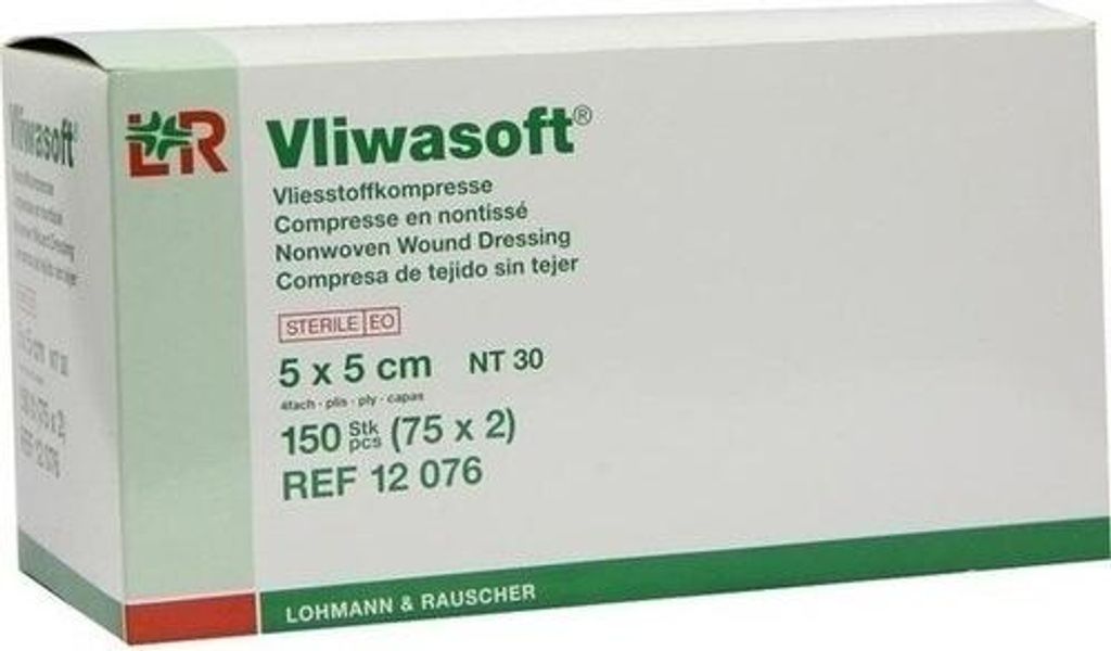 Vliwasoft Vlieskompressen steril 5x5 cm 4l. 150 St Produktbild 