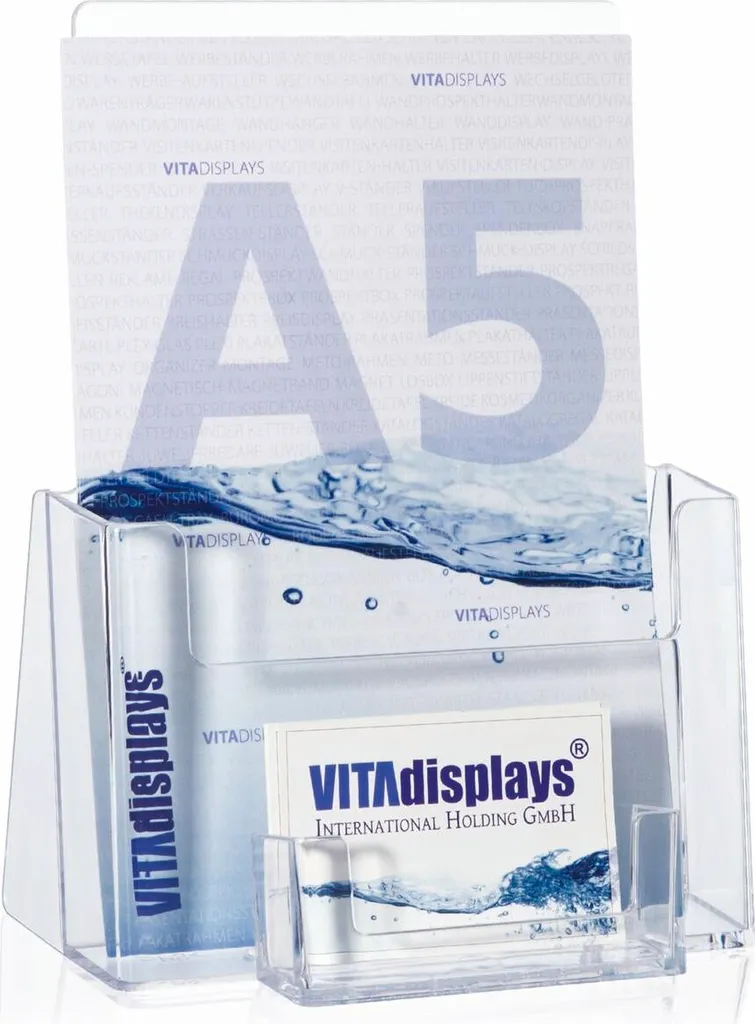 Support publicitaire A5 pour accueil client et salons d'exposition