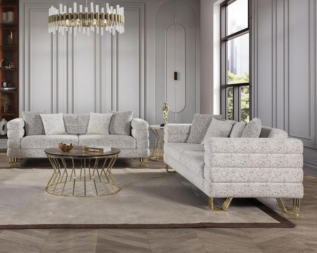 Wohnzimmer 2x 3-Sitzer Sofas Polster Couchen Sitzmöbel