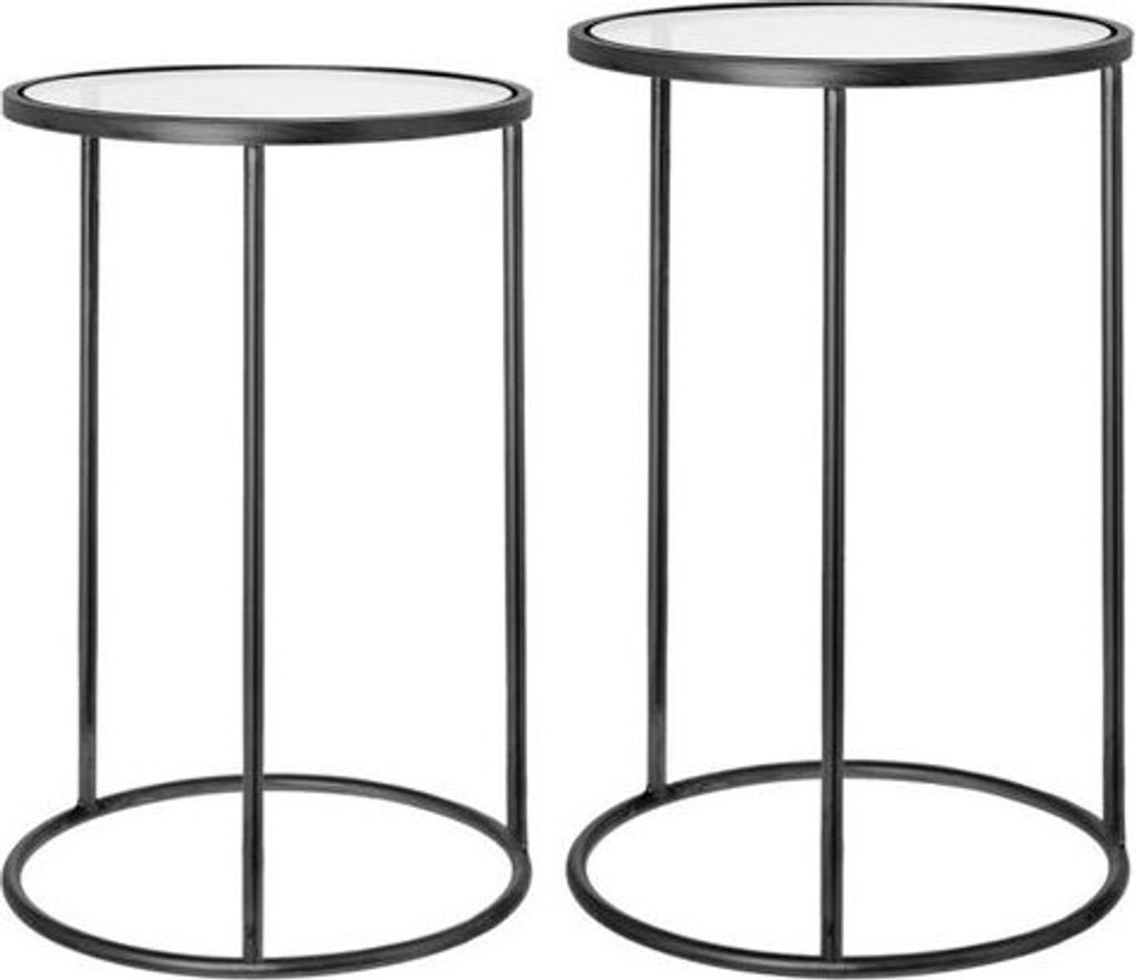 Riverdale Beistelltisch Amaro schwarz 2er Set Rund 60 cm Produktbild 