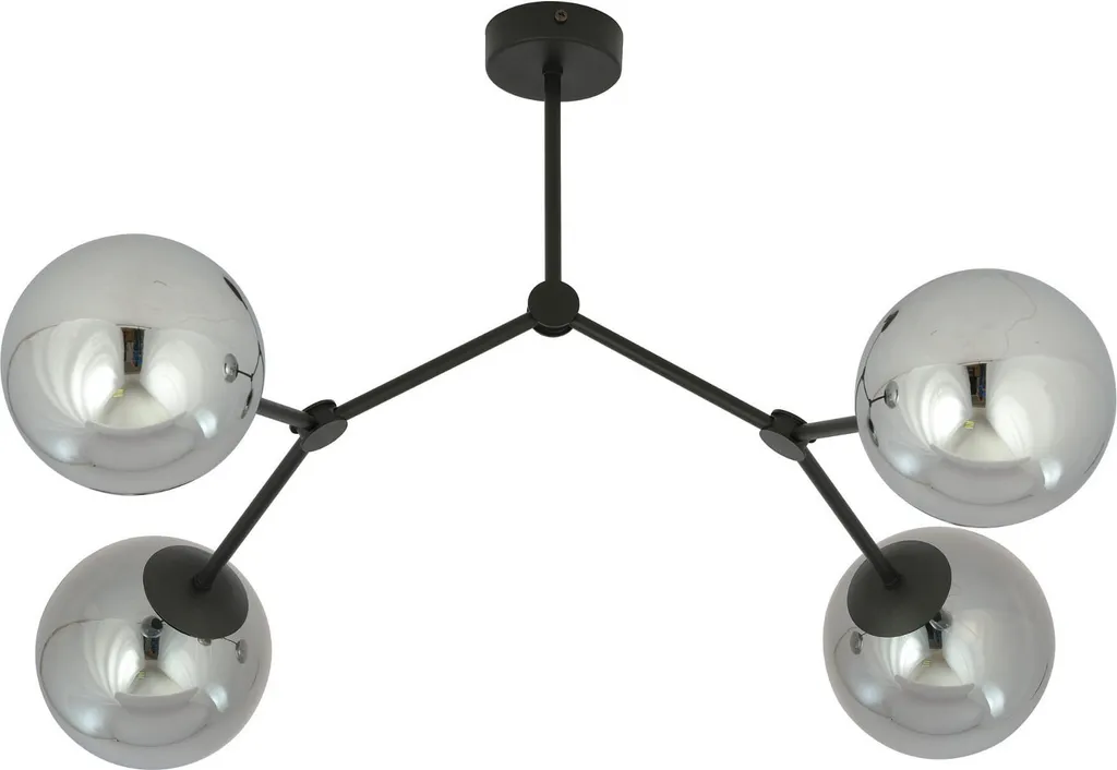 Luminaire Plafonnier 4 Lumières Noir Graphite Emibig Space pour Salon