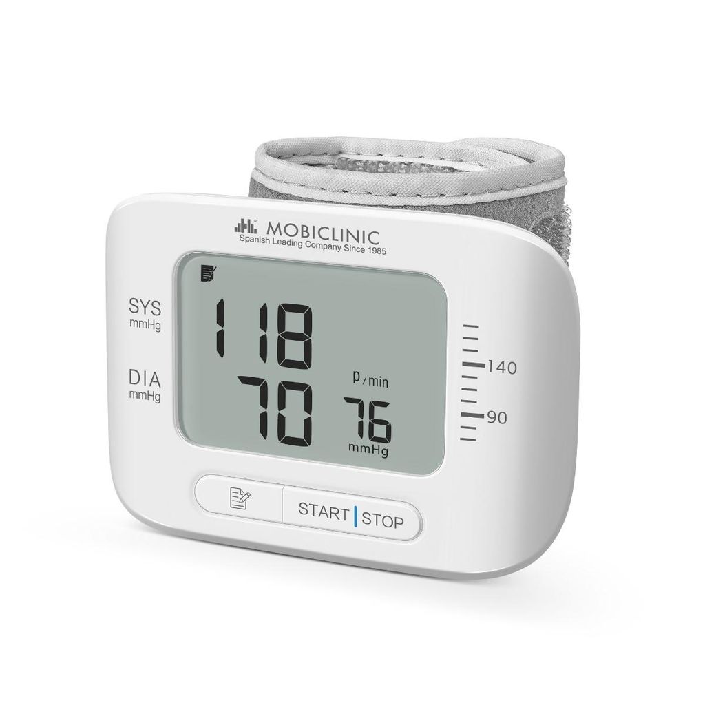 Digitales Handgelenk-Blutdruckmessgerät Mobiclinic Mit Speicher LCD-Display Messbereich: 0–300 mmHg Anzeige des Durchschnittswertes von drei Mes...