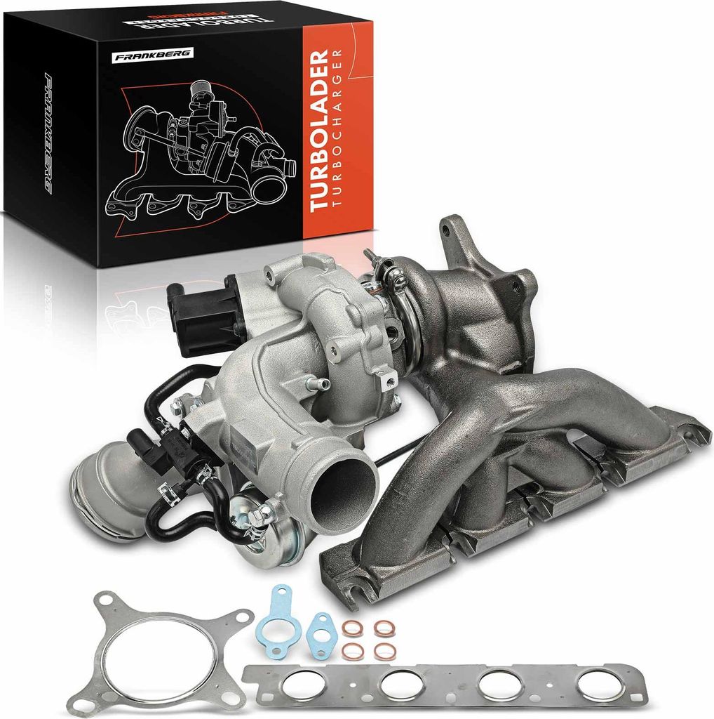 Frankberg 1x Turbolader Abgaskrümmer Einheit für VW Golf Passat Audi A3 Cabriolet Sportback TT Roadster Seat Skoda