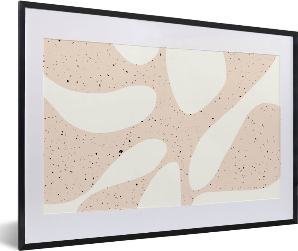 MuchoWow Gerahmtes Poster Pflanzen - Abstrakt - Rosa - Pastell 60x40 cm - Poster mit Schwarzem Bilderrahmen Wandposter Rahmen Foto Bilder - Schla...