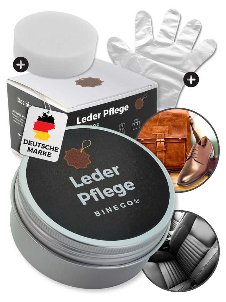 Binego® Lederpflege Set Leder & Kunstleder Pflegemittel - Produktbild 