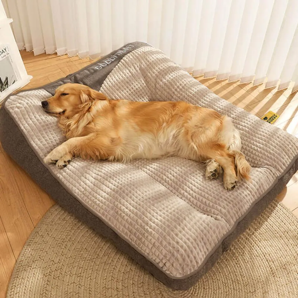 FunnyFuzzy XXL Panier Chien Déhoussable et Coussin Orthopédique en Velours