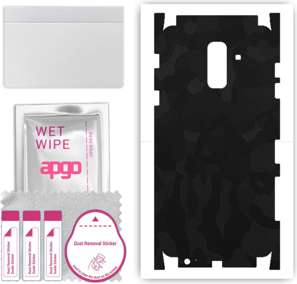 apgo Rückseite + Seiten Schutzfolie, Skin, kompatibel mit Samsung Galaxy A6+ (2018), Hinten Displayschutzfolie aus Vinylfolie, kratzfest, einfache...