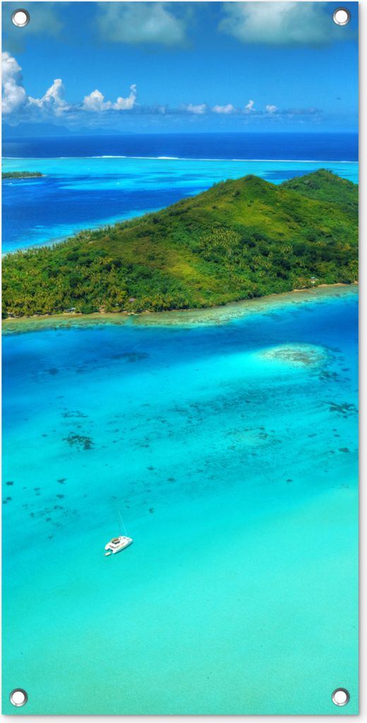 MuchoWow 40x80 cm Outdoor-Poster Gartendeko Sichtschutz Garten Poster für den Garten Die Bora Bora-Inseln