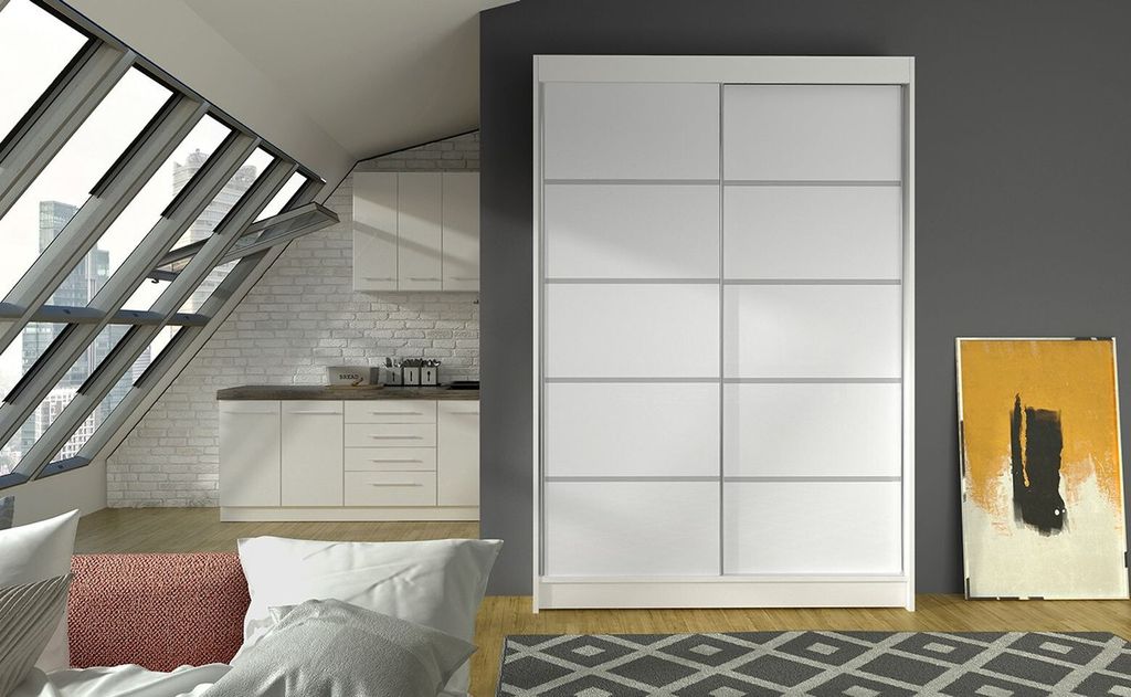 Moderní šatní skříň LINH 4 - šířka 120 cm, bílá Obrázek produktu 