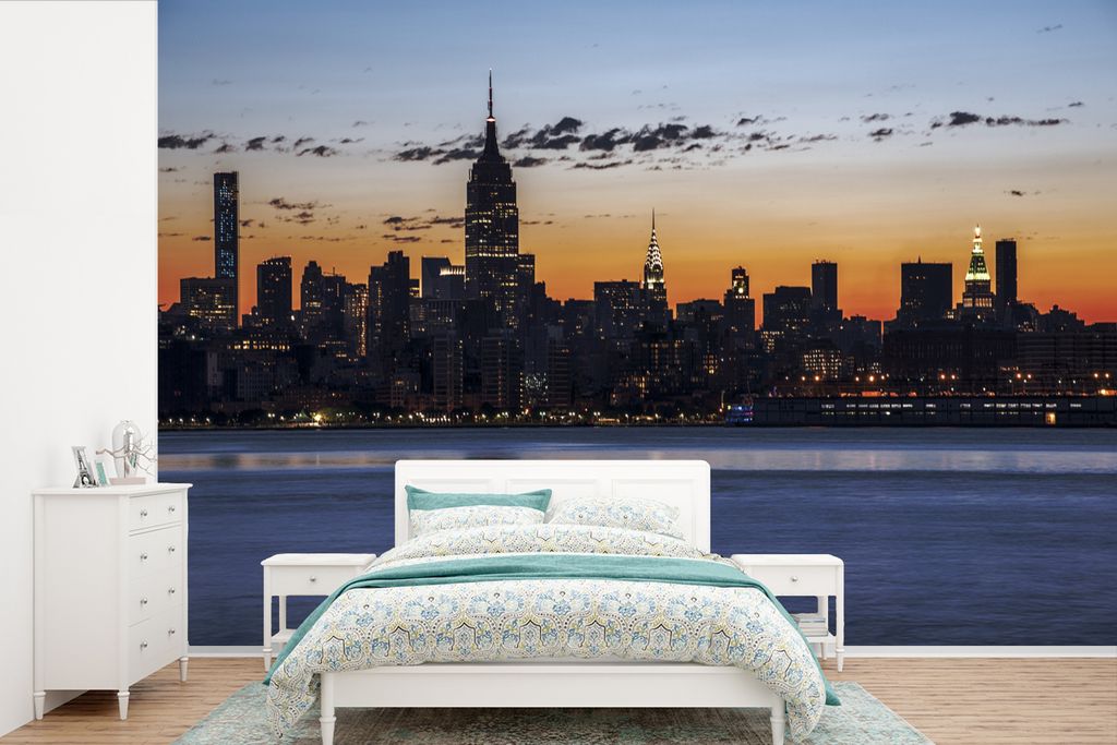 MuchoWow Fototapete für Wohnzimmer oder Schlafzimmer Wandtapete Vinyl Motivtapete New York - Skyline - Amerika - 420x280 cm - Zimmer für Kinder