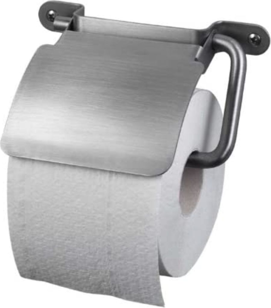 HACEKA IXI Papierrollenhalter mit Deckel, Edelstahl, gebürstet, matt Rostfrei