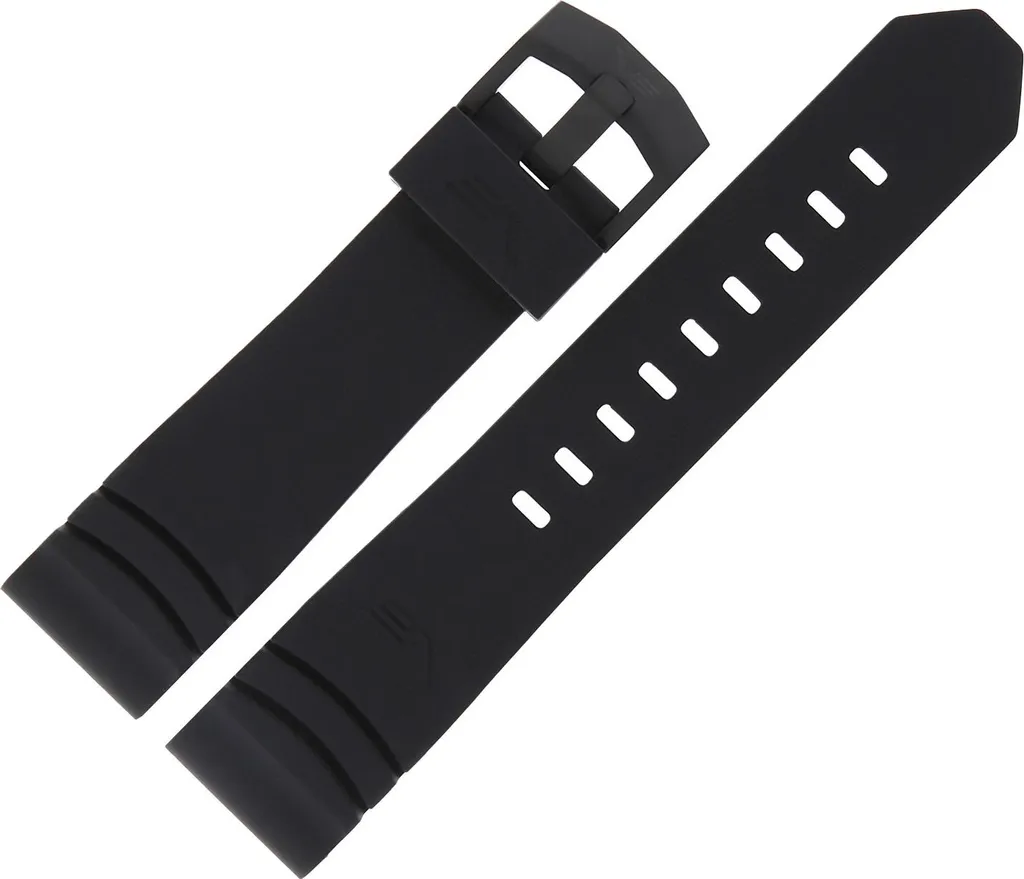 Bracelet de Montre en Silicone Noir SSN-571 - Accessoire de Rechange