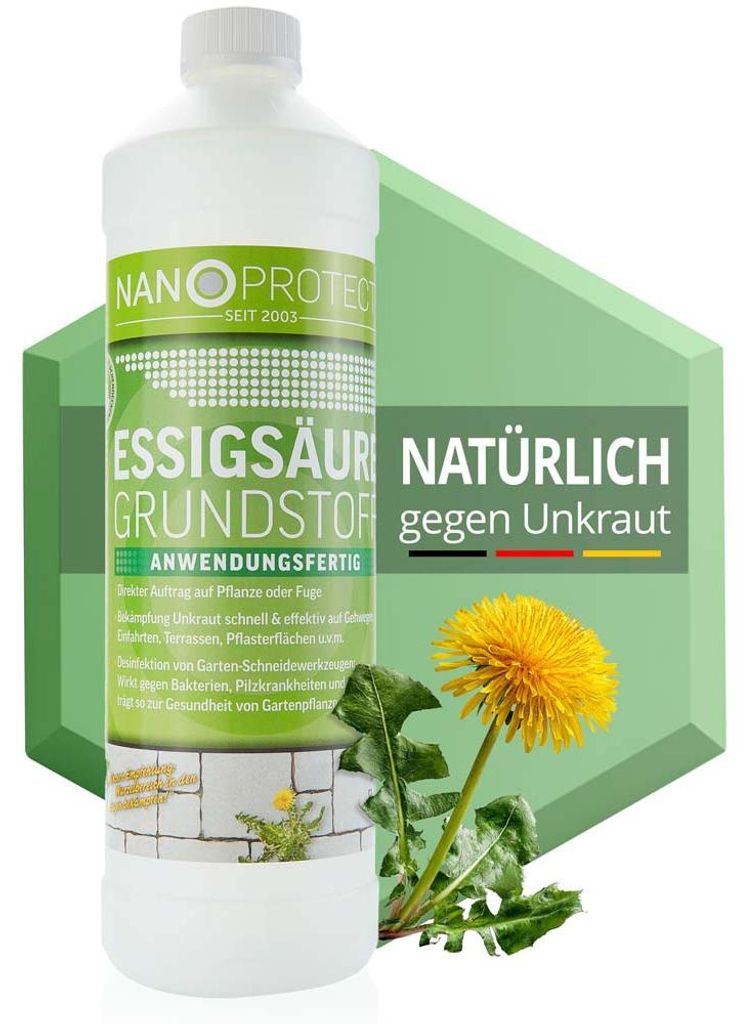 Nanoprotect Unkrautvernichter Grundstoff Essig/Acetum - 1 Liter
